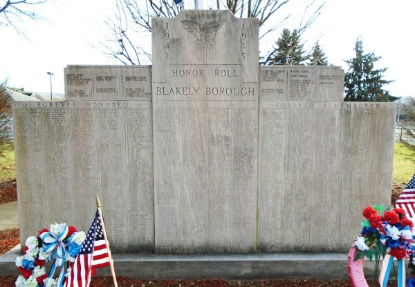 BLAKELY BOROUGH WORLD WAR II HONOR ROLL MEMORIAL