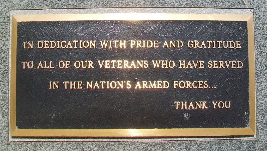 CARBONDALE ALL VETERANS MEMORIAL TANK PLAQUE