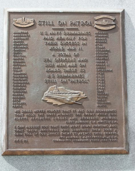 CHARLESTON STILL ON PATROL WAR MEMORIAL PLAQUE