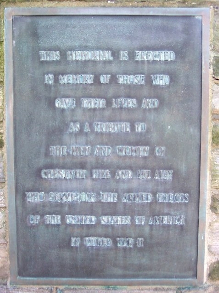 CHESTNUT HILL AND MT. AIRY WORLD WAR II MEMORIAL PLAQUE A