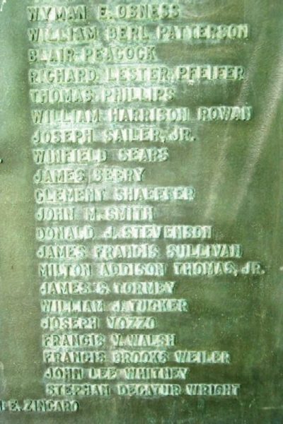 CHESTNUT HILL AND MT. AIRY WORLD WAR II MEMORIAL PLAQUE F