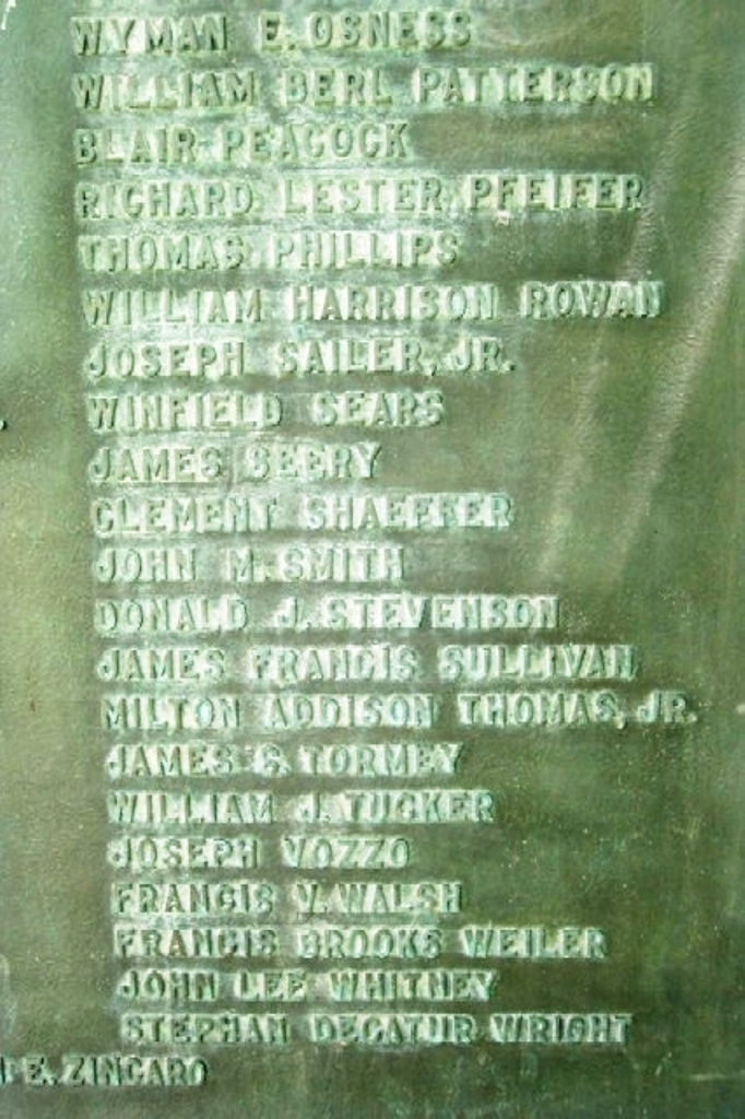 CHESTNUT HILL AND MT. AIRY WORLD WAR II MEMORIAL PLAQUE F