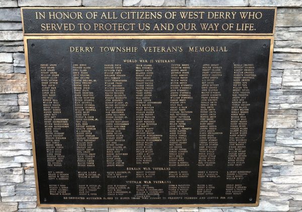 DERRY TOWNSHIP VETERAN’S MEMORIAL PLAQUE