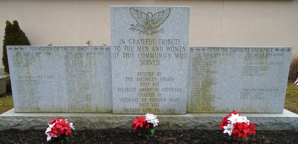 DICKSON CITY WAR MEMORIAL