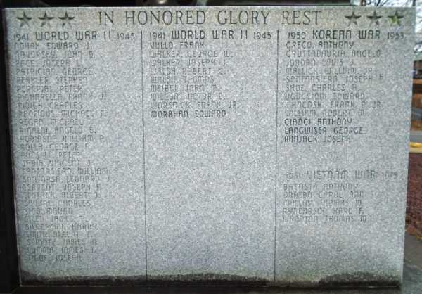 DUNMORE BOROUGH WAR VETERANS MEMORIAL STONE C