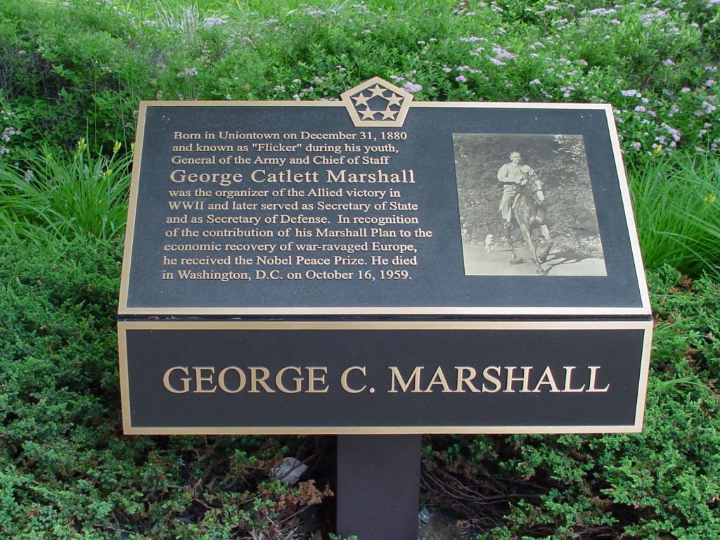 GEORGE C. MARSHALL EQUESTRIAN MEMORIAL PLAQUE