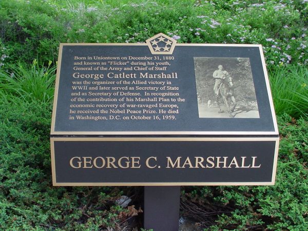 GEORGE C. MARSHALL EQUESTRIAN MEMORIAL PLAQUE