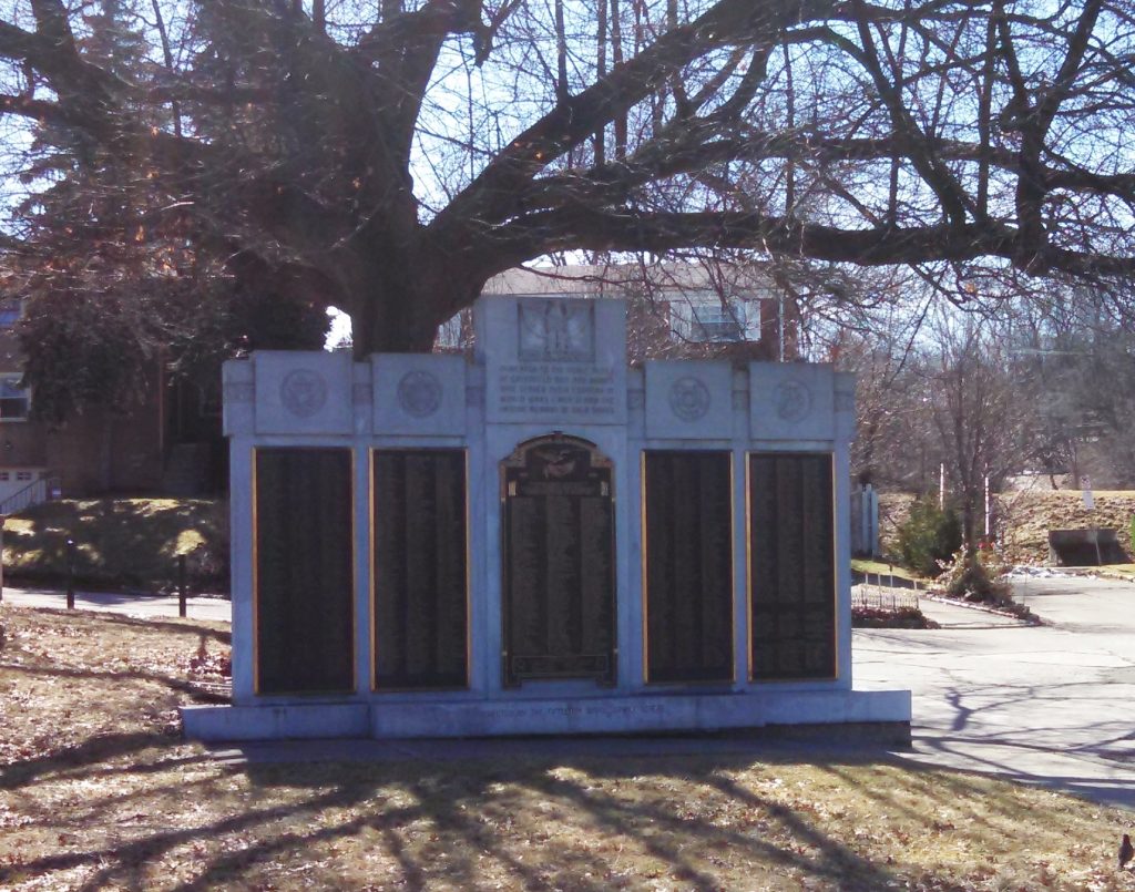 GREENFIELD WORLD WARS I AND II MEMORIAL