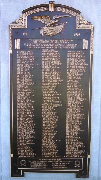 GREENFIELD WORLD WARS I AND II MEMORIAL PLAQUE A