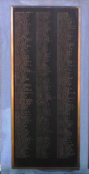 GREENFIELD WORLD WARS I AND II MEMORIAL PLAQUE B