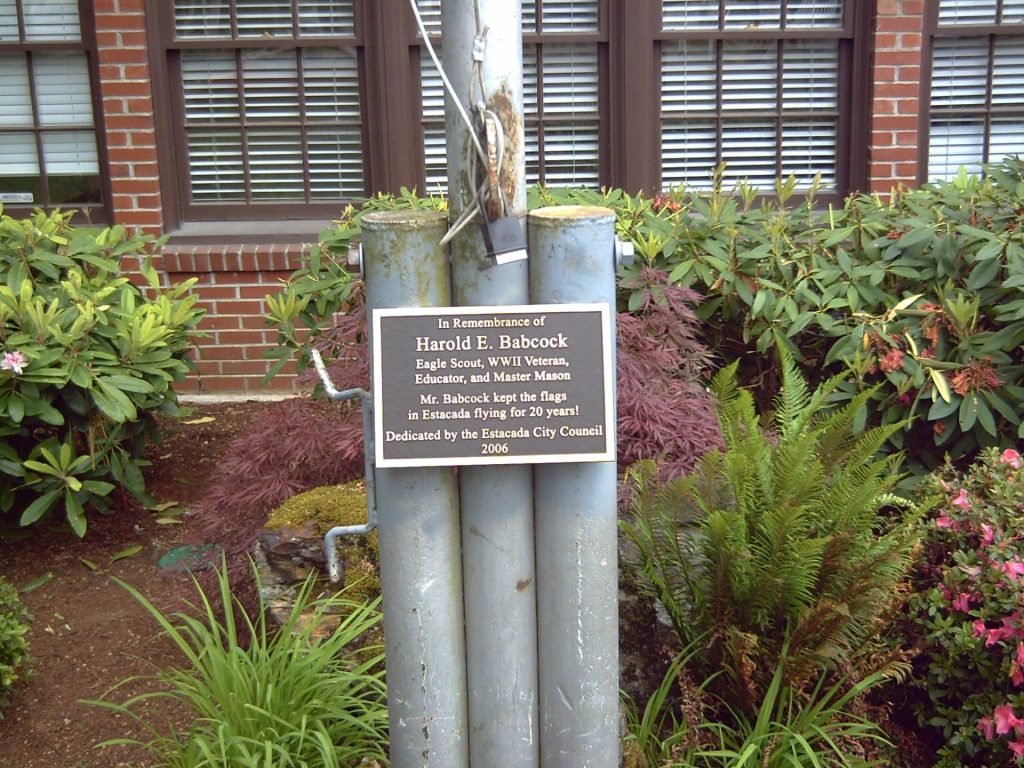 HAROLD E. BABCOCK MEMORIAL PLAQUE
