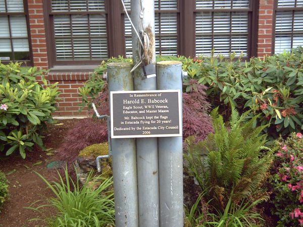 HAROLD E. BABCOCK MEMORIAL PLAQUE