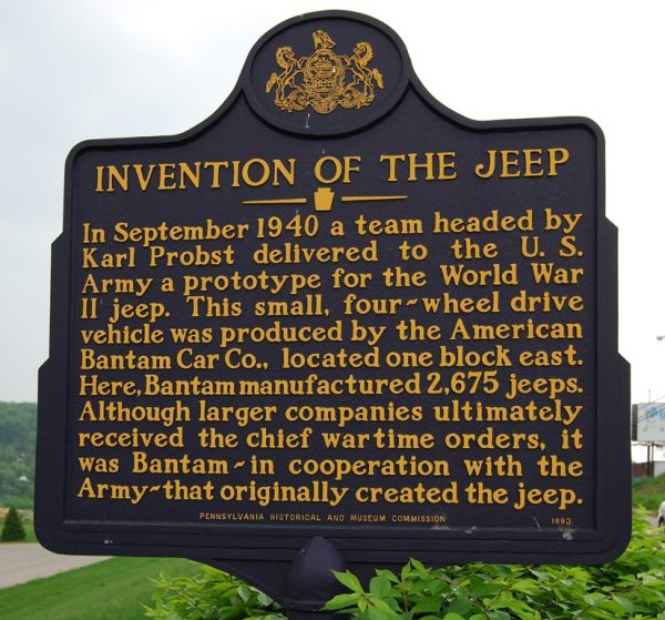 INVENTION OF THE JEEP MEMORIAL MARKER
