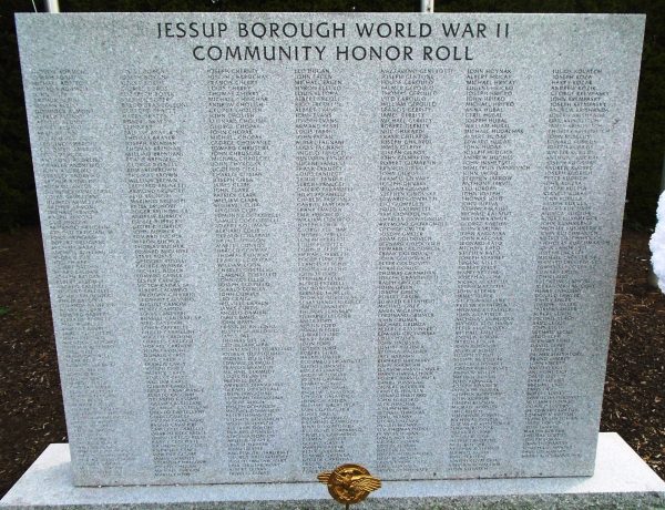 JESSUP BOROUGH WORLD WAR II MEMORIAL STONE A