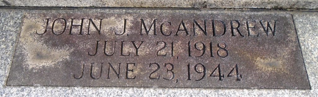 JOHN J. MCANDREW WAR MEMORIAL PAVER