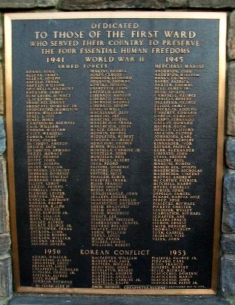 MARCUS HOOK FIRST WAR VETERANS MEMORIAL PLAQUE A