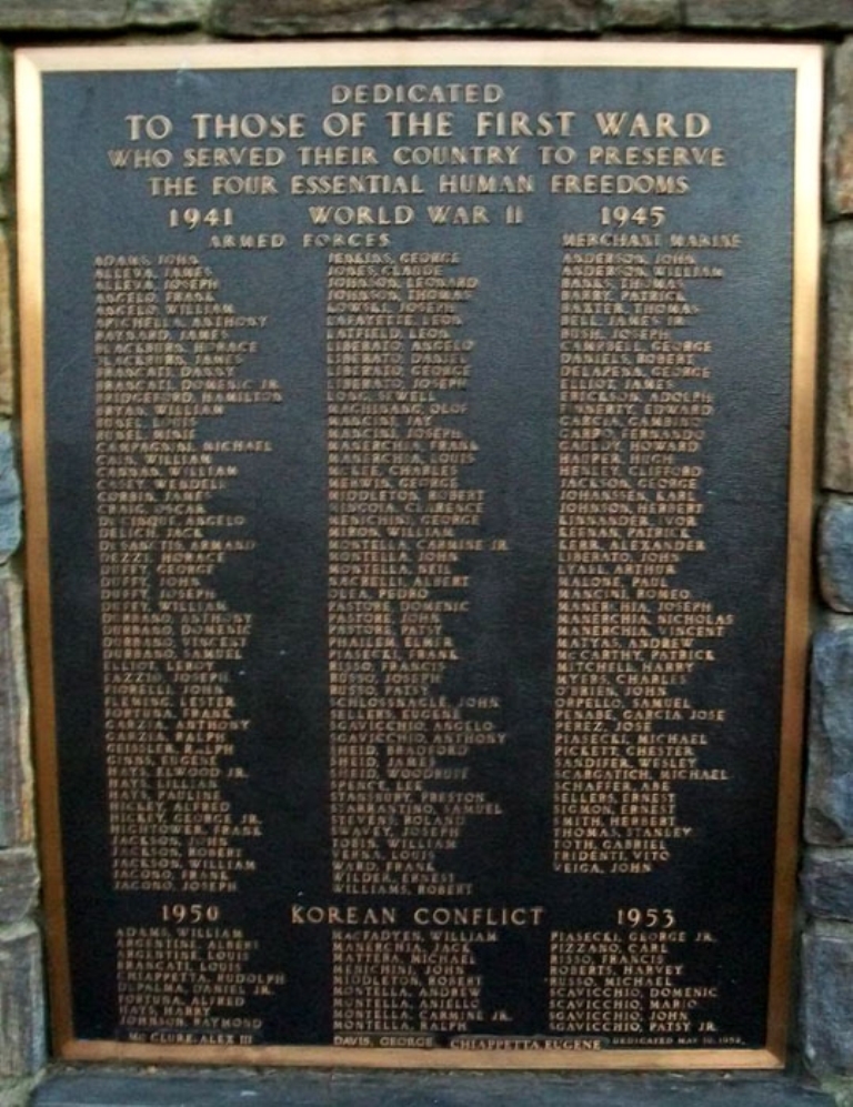 MARCUS HOOK FIRST WAR VETERANS MEMORIAL PLAQUE A