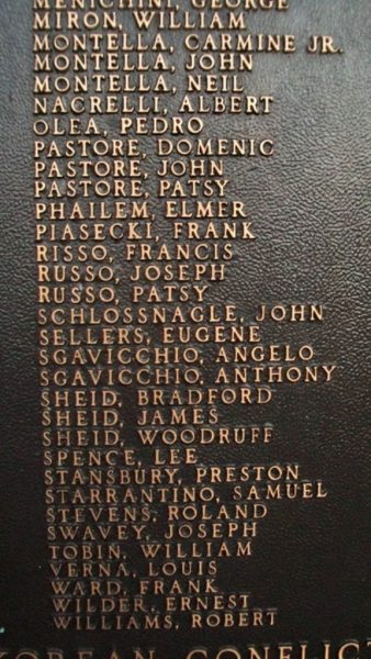 MARCUS HOOK FIRST WARD VETERANS MEMORIAL PLAQUE E