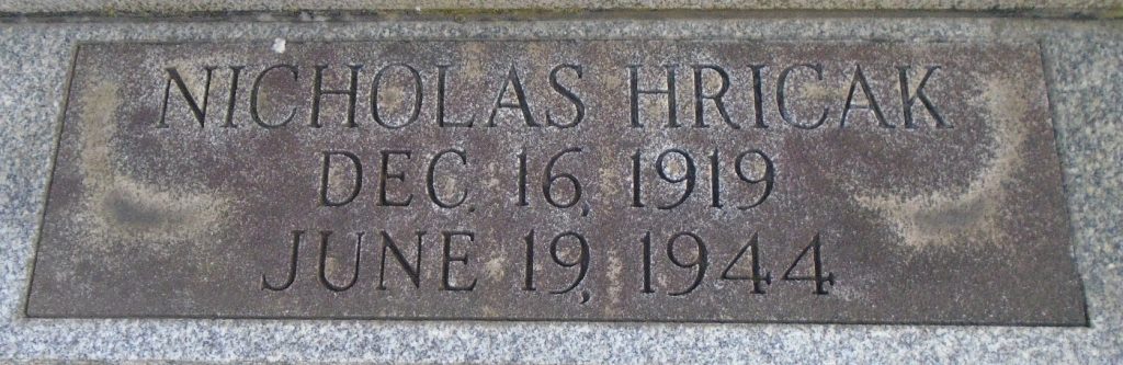 NICHOLAS HRICAK WAR MEMORIAL PAVER