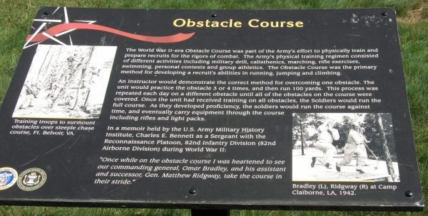 OBSTACLE COURSE MEMORIAL PLAQUE