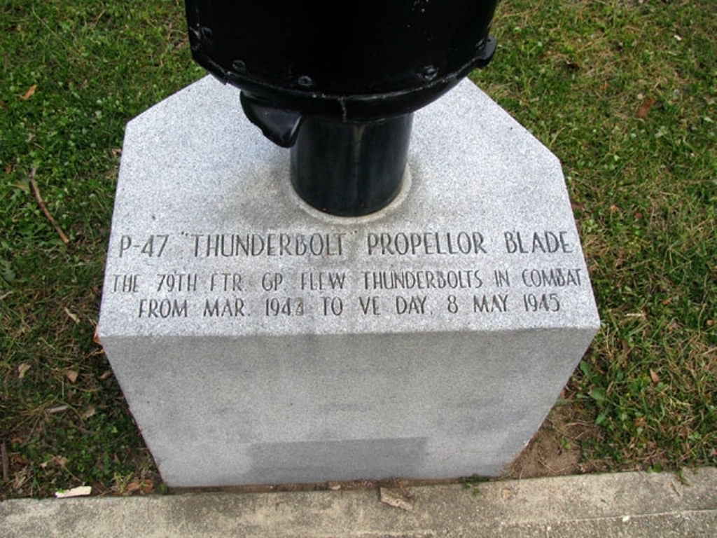 P-47 THUNDERBOLT PROPELLOR BLADE WAR MEMORIAL STONE