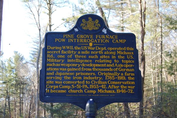PINE GROVE FURNACE POW INTERROGATION CAMP MEMORIAL MARKER