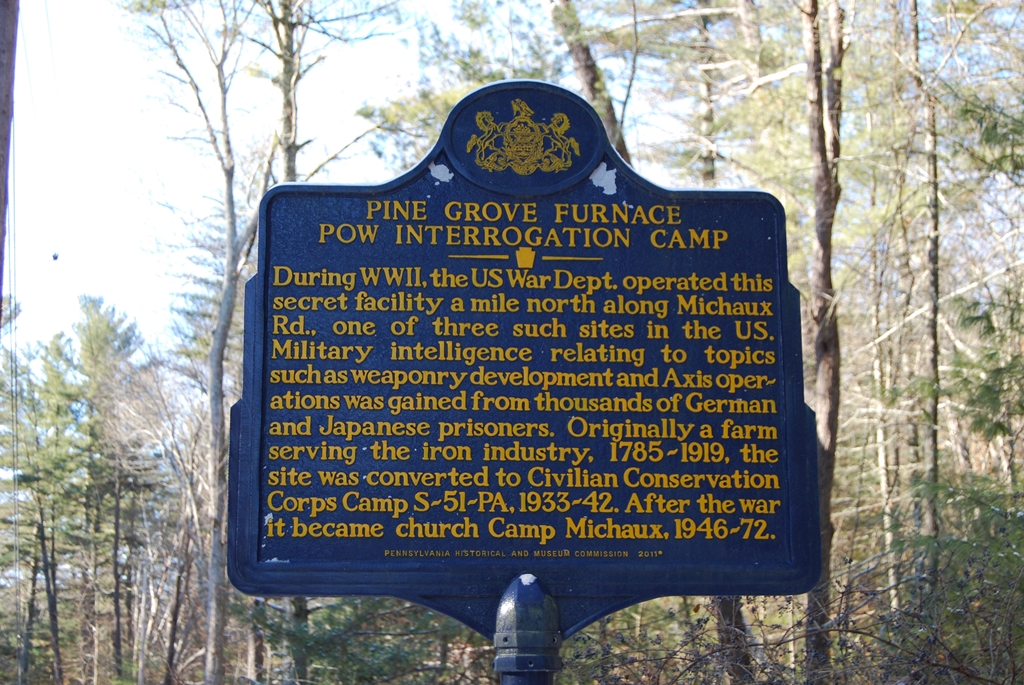 PINE GROVE FURNACE POW INTERROGATION CAMP MEMORIAL MARKER