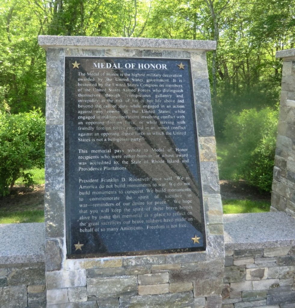 RHODE ISLAND MEDAL OF HONOR MEMORIAL PLAQUE A