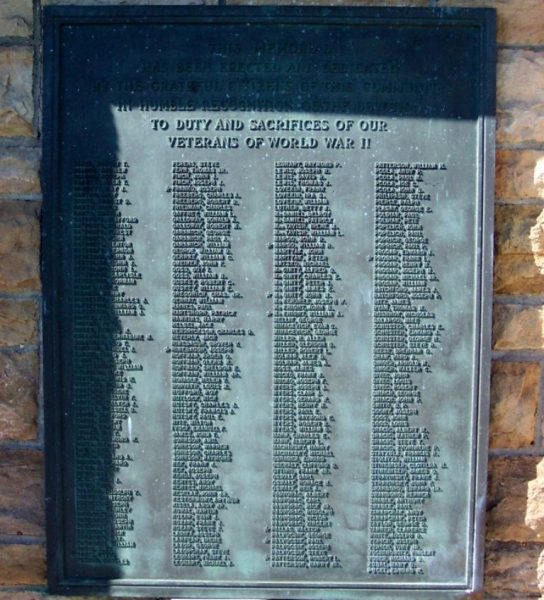ST. MICHAEL WORLD WAR II HONOR ROLL MEMORIAL PLAQUE