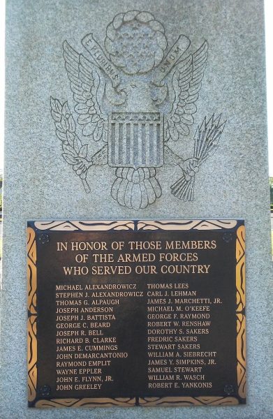 TINICUM WAR MEMORIAL PLAQUE F