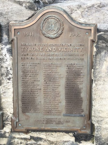 TYRONE AND VICINITY SECOND WORLD WAR KILLED IN ACTION MEMORIAL