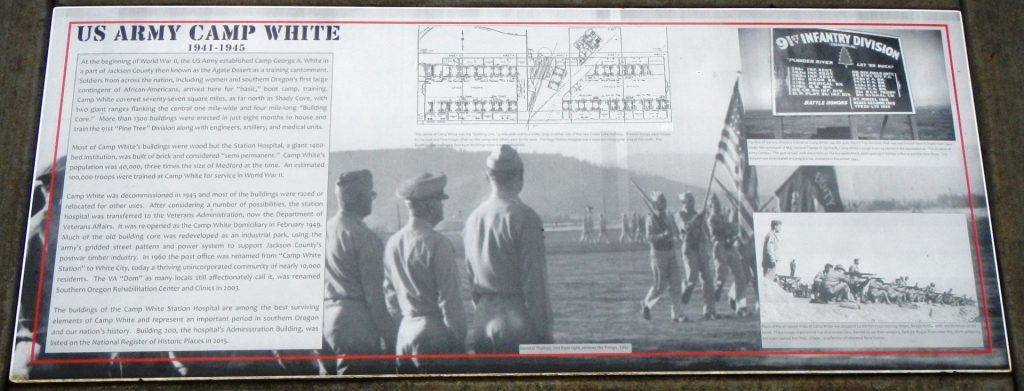 US ARMY CAMP WHITE WAR MEMORIAL PANEL