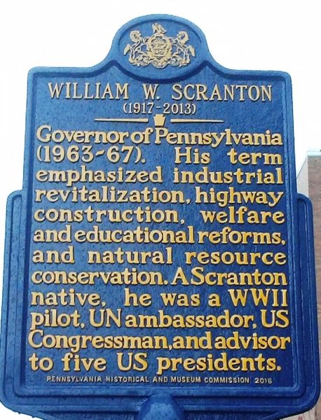WILLIAM W. SCRANTON MEMORIAL MARKER