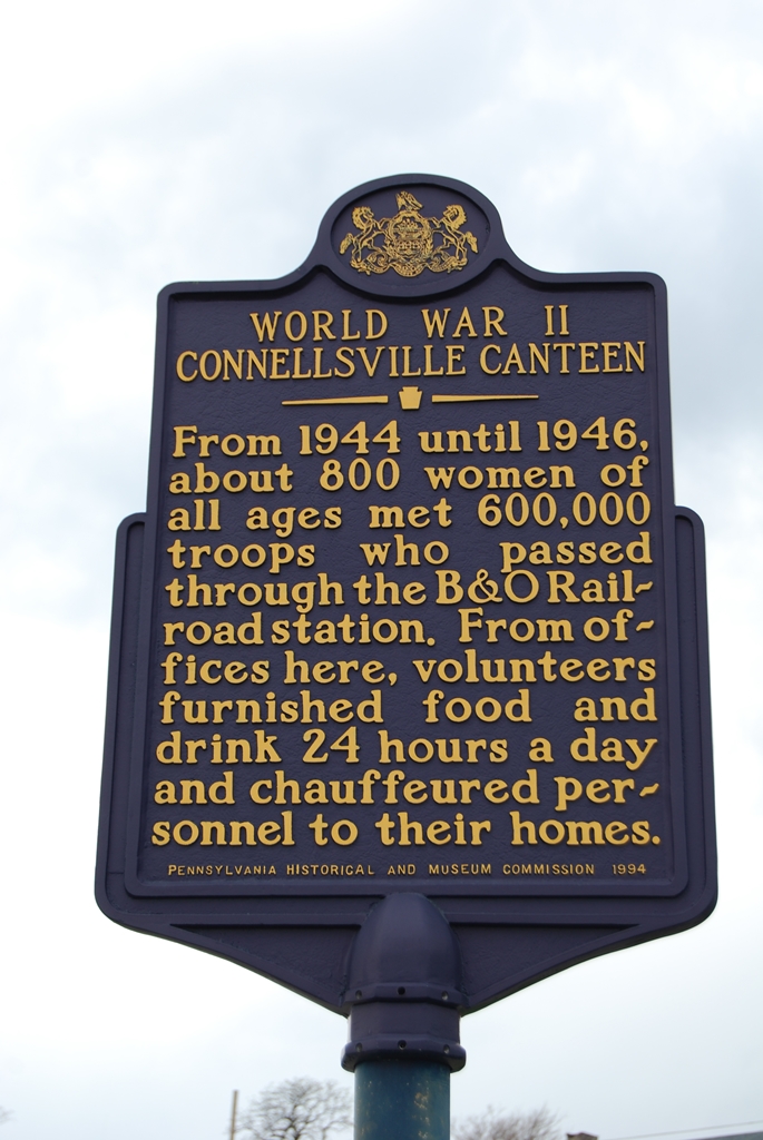 WORLD WAR II CONNELLSVILLE CANTEEN MEMORIAL MARKER