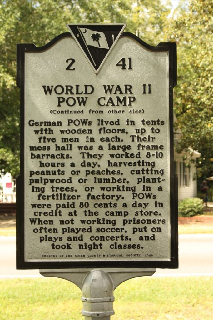WORLD WAR II POW CAMP MEMORIAL MARKER BACK
