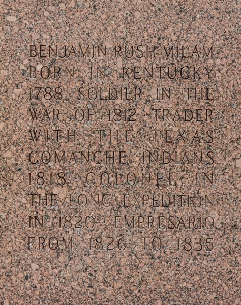 BENJAMIN RUSH MILAM WAR MEMORIAL STONE