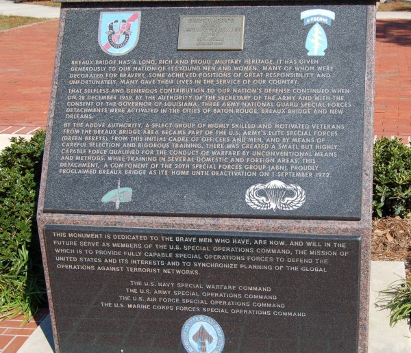 CAJUN WARRIOR MEMORIAL PLAQUE