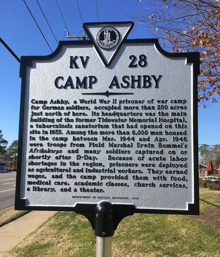 CAMP ASHBY WAR MEMORIAL MARKER