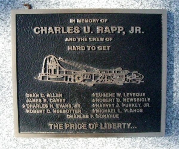 CHARLES U. RAPP, JR. WAR MEMORIAL PLAQUE