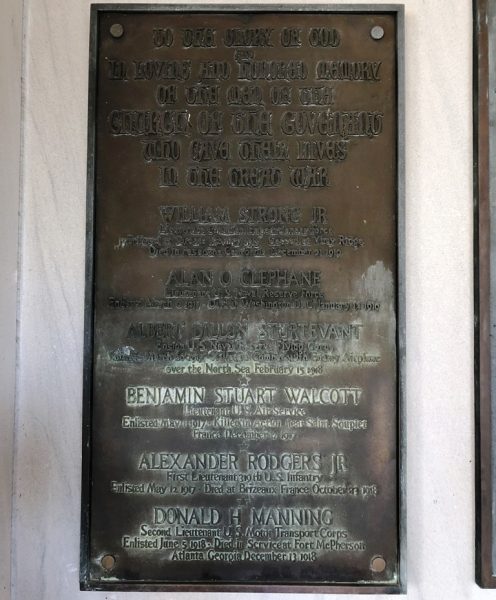 CHURCH OF THE COVENANT GREAT WAR MEMORIAL PLAQUE