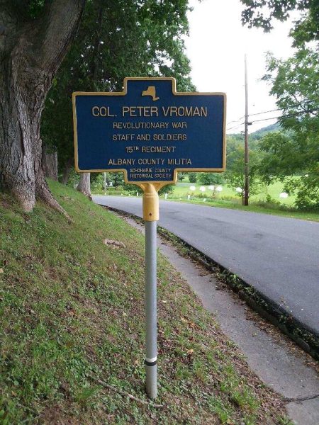 COL. PETER VROMAN REVOLUTIONARY WAR MEMORIAL MARKER
