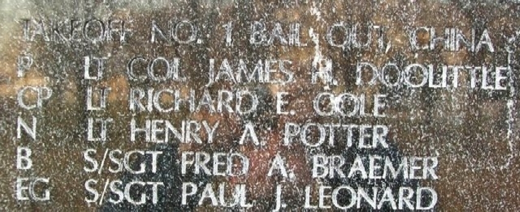 DOOLITTLE TOKYO RAIDERS WAR MEMORIAL STONE D