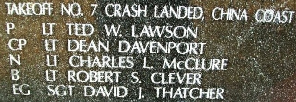 DOOLITTLE TOKYO RAIDERS WAR MEMORIAL STONE J