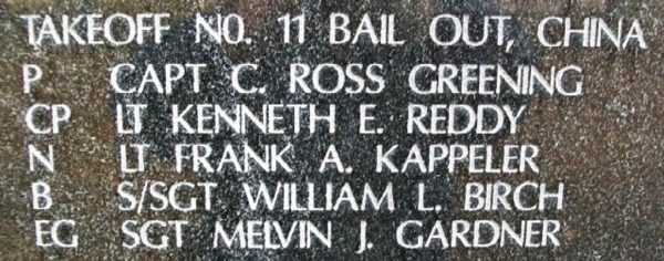 DOOLITTLE TOKYO RAIDERS WAR MEMORIAL STONE N