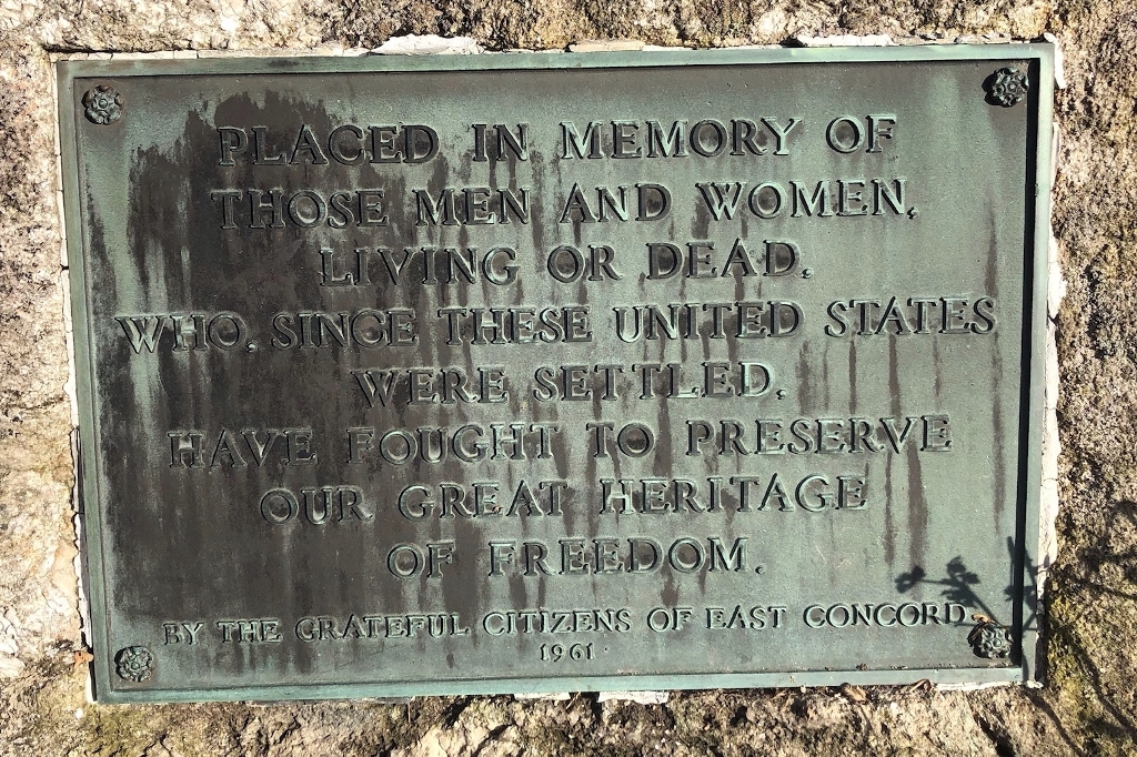 EAST CONCORD VETERANS MEMORIAL PLAQUE