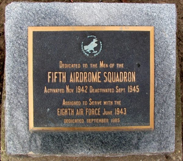 FIFTH AIRDROME SQUADRON WAR MEMORIAL PLAQUE