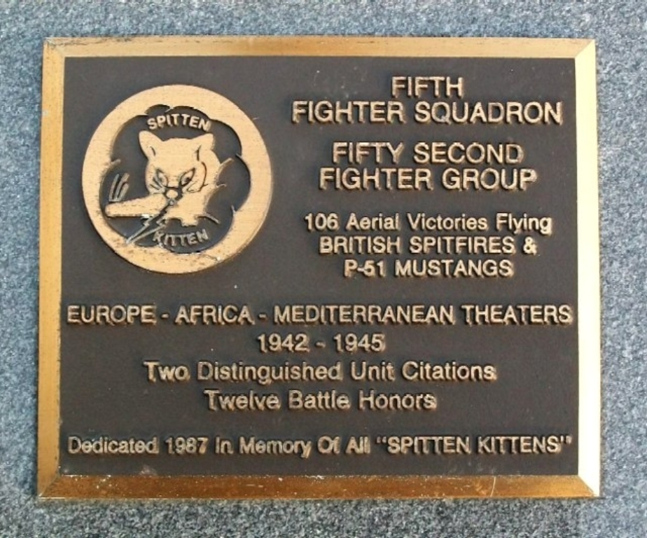FIFITH FIGHTER SQUADRON WAR MEMORIAL PLAQUE