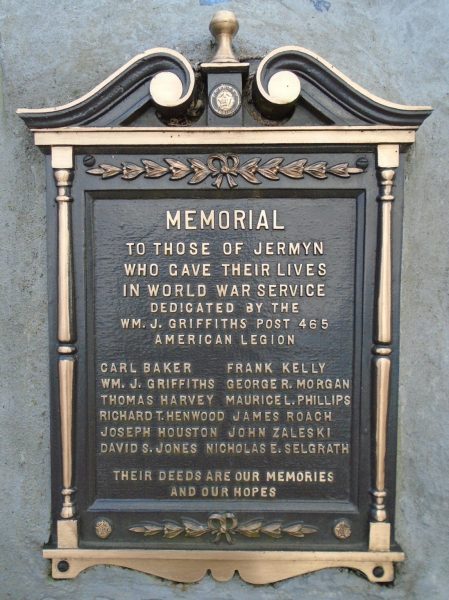 JERMYN WORLD WAR ULTIMATE SACRIFICE MEMORIAL PLAQUE