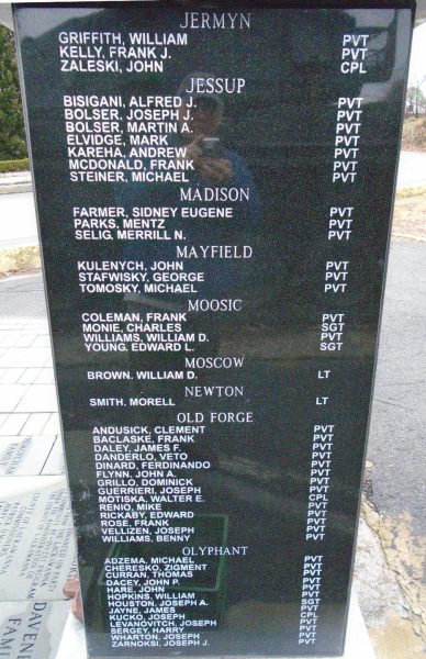 LACKAWANNA COUNTY WORLD WAR I MEMORIAL PLAQUE B