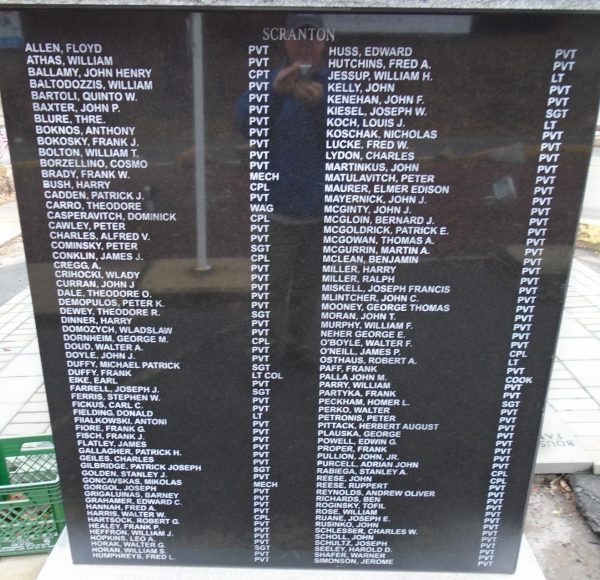 LACKAWANNA COUNTY WORLD WAR I MEMORIAL PLAQUE C